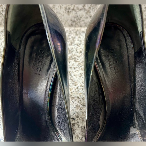 Gucci Patent Leather Peep-toe Horsebit Pumps - Picture 3 of 11